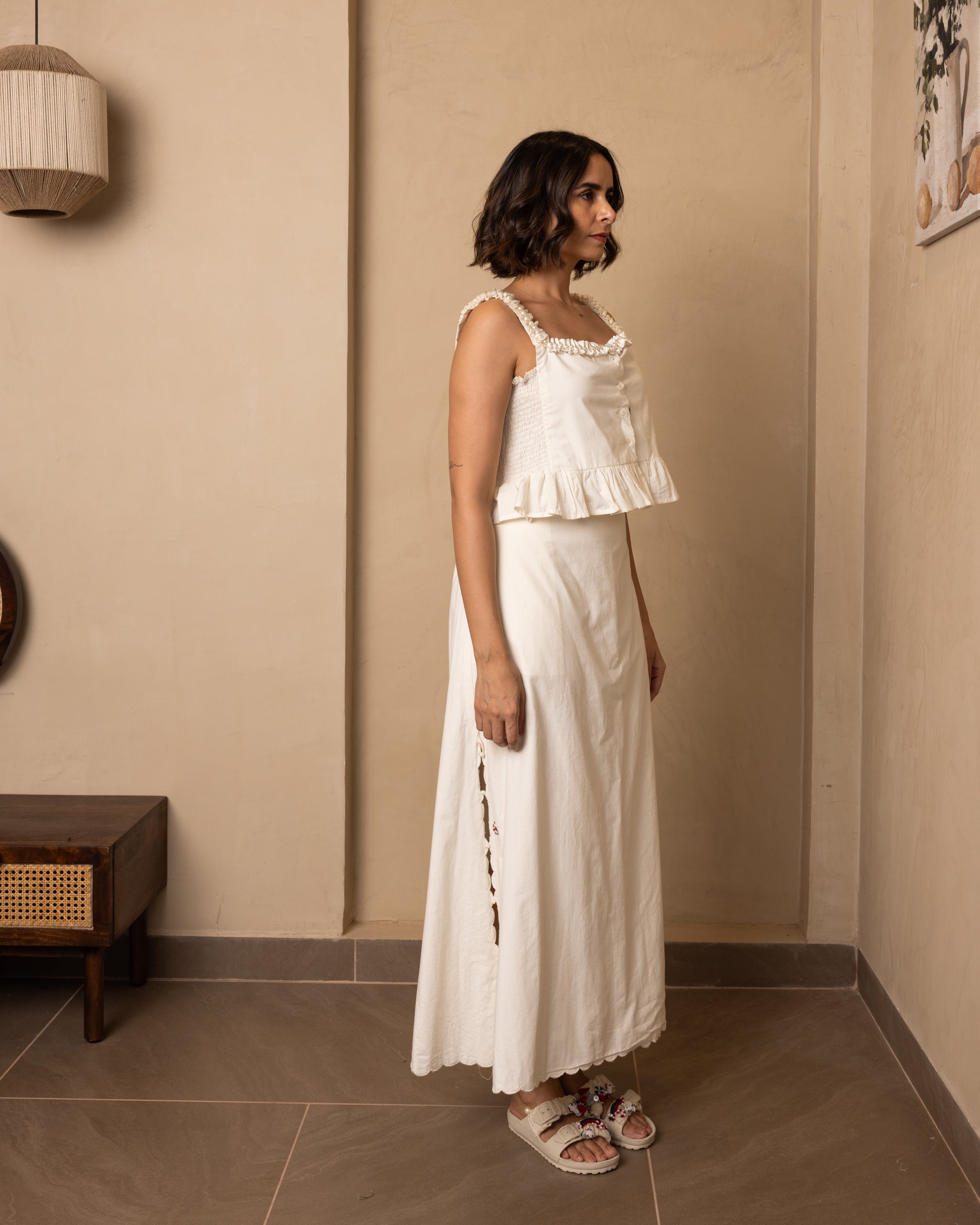 Zoe Top and Skirt Set (Beige)