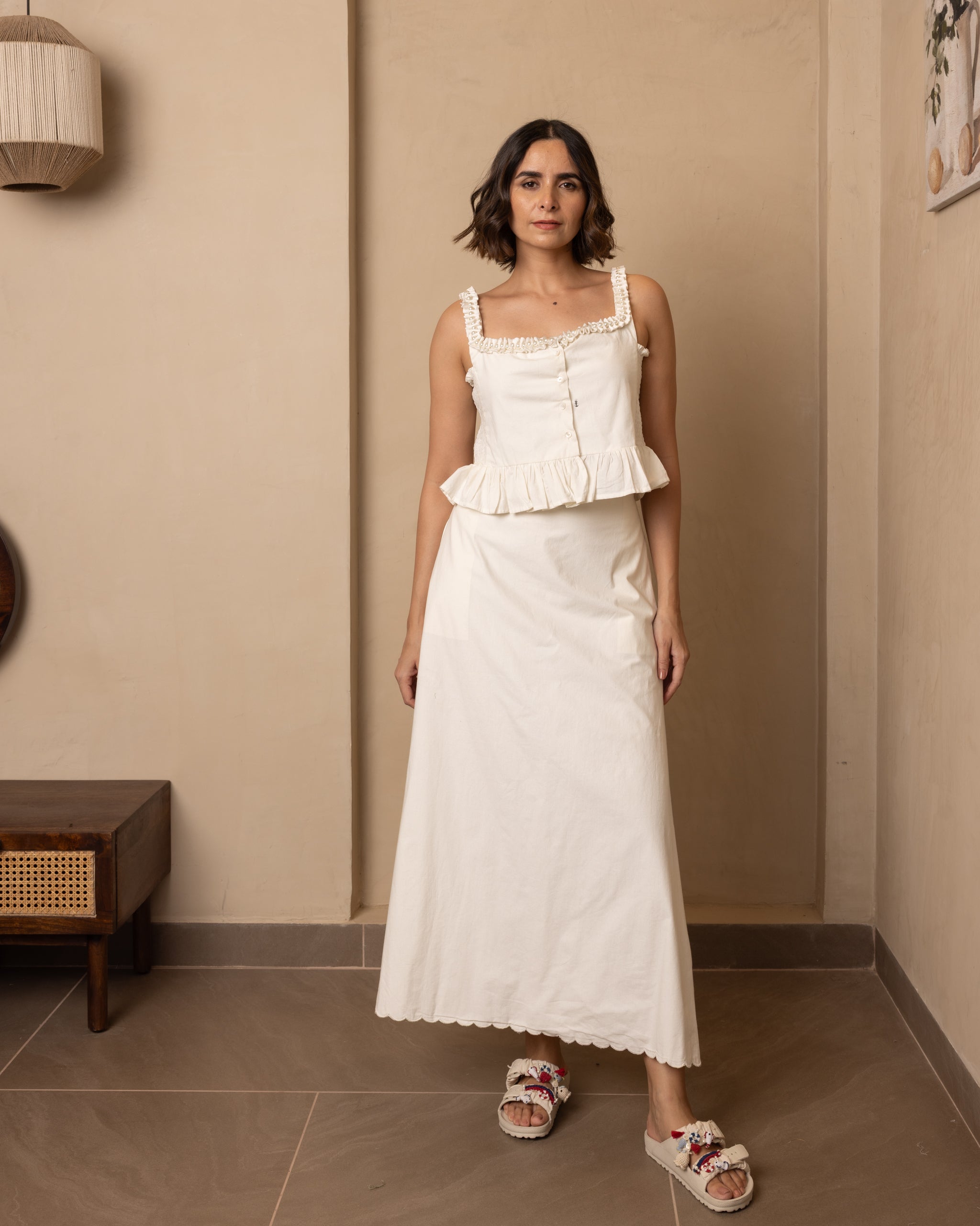 Zoe Top and Skirt Set (Beige)