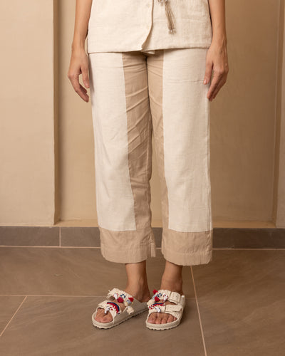 Knot Top and Pants Set (Beige)