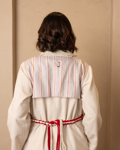 Reversible Aarna Jacket and Dress Set (Beige and Grey)