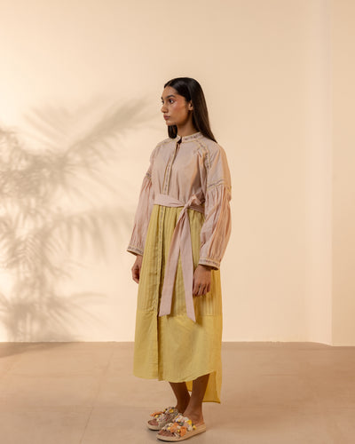 Citrus Glow Dress - Pink + Yellow