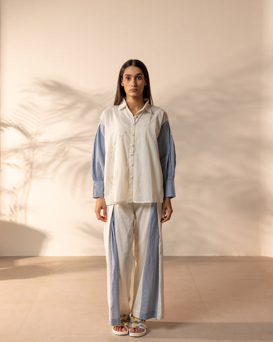 Breeze Shirt - Baby Blue + Beige