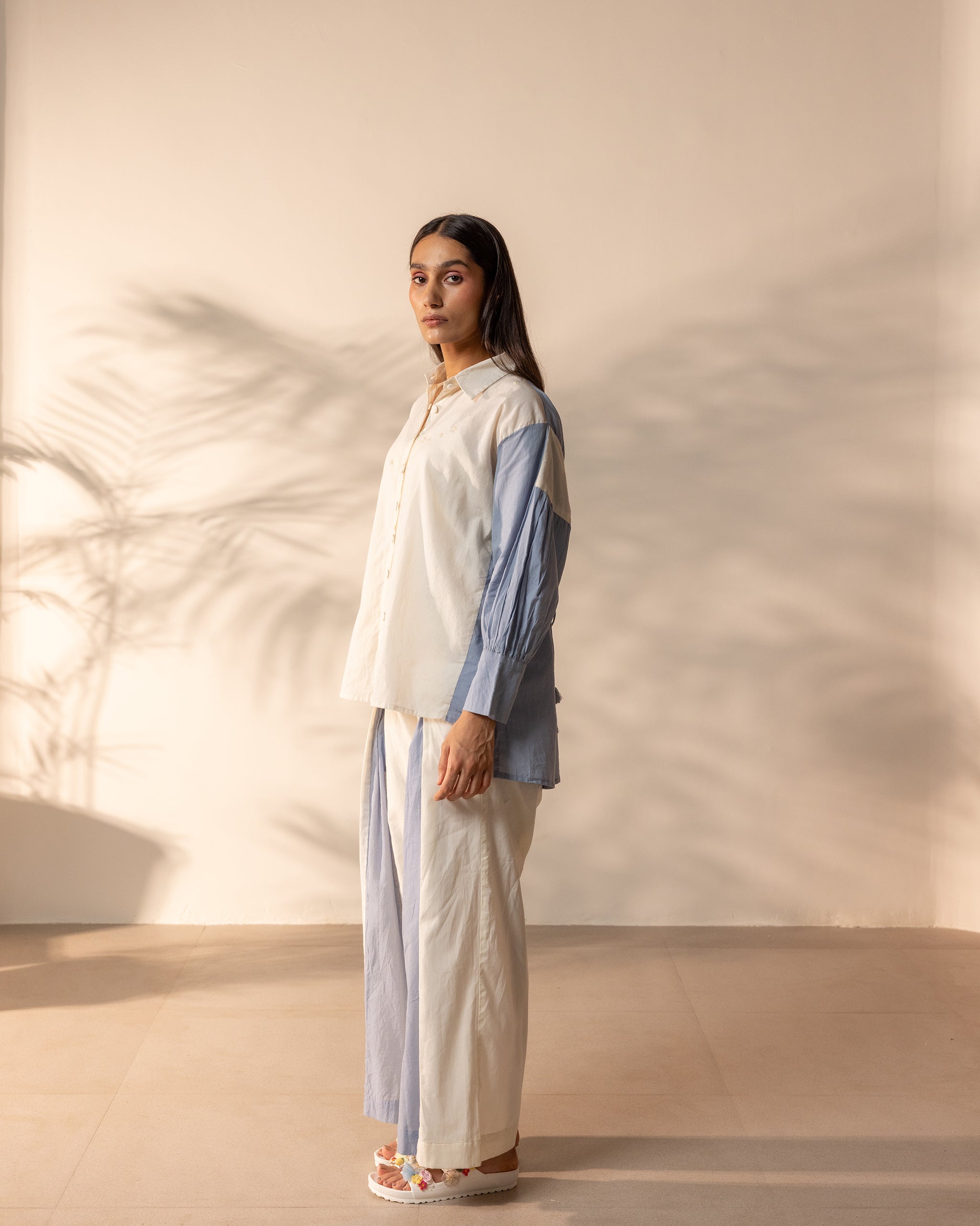 Breeze Pant - Baby Blue + Beige