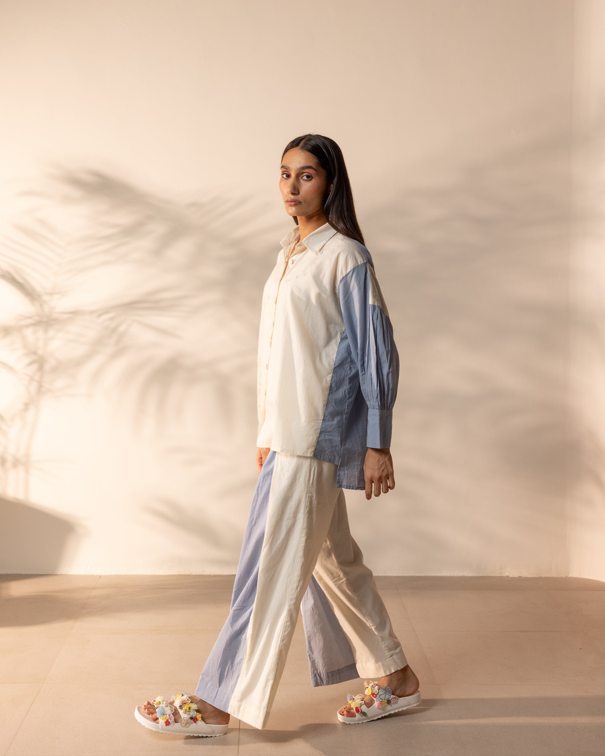 Breeze Pant - Baby Blue + Beige