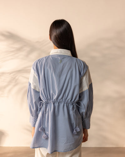 Breeze Shirt - Baby Blue + Beige