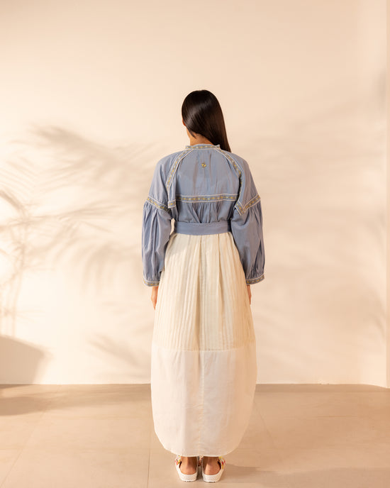 Citrus Glow Dress - Blue + Beige