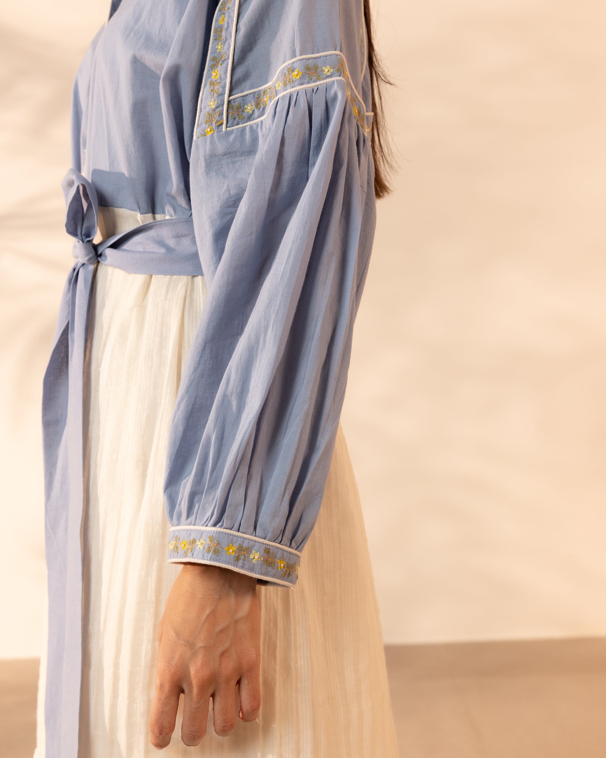 Citrus Glow Dress - Blue + Beige