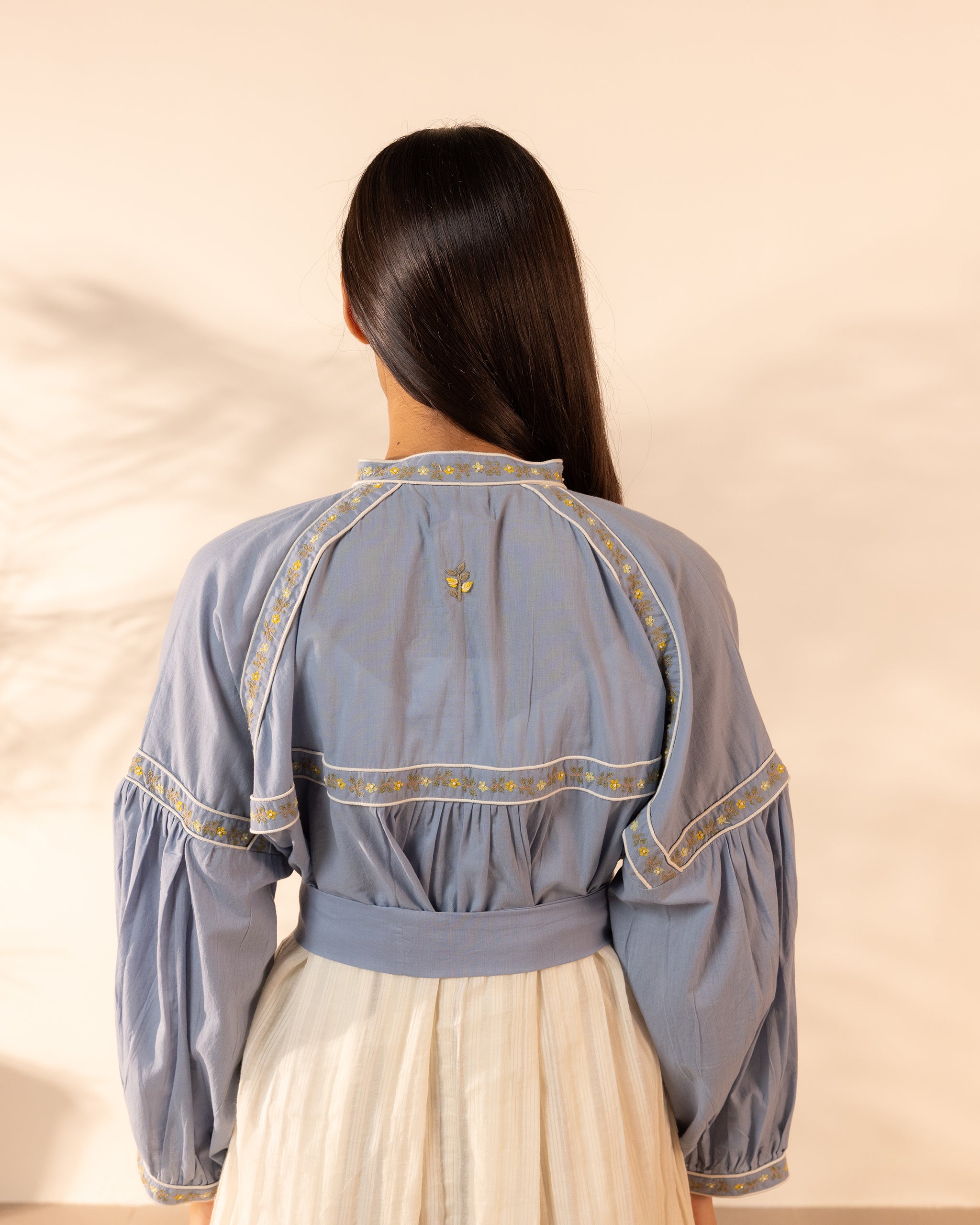 Citrus Glow Dress - Blue + Beige