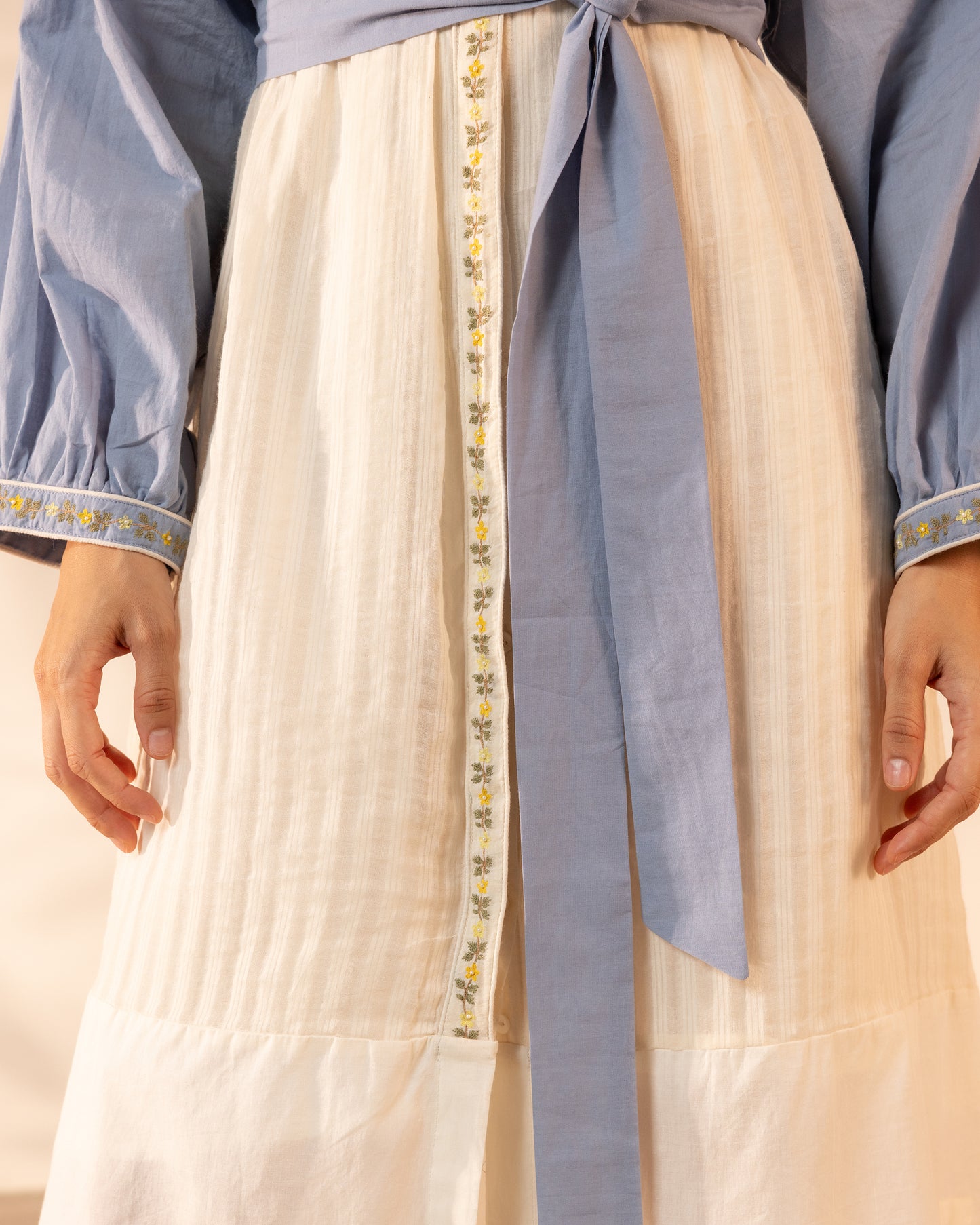 Citrus Glow Dress - Blue + Beige