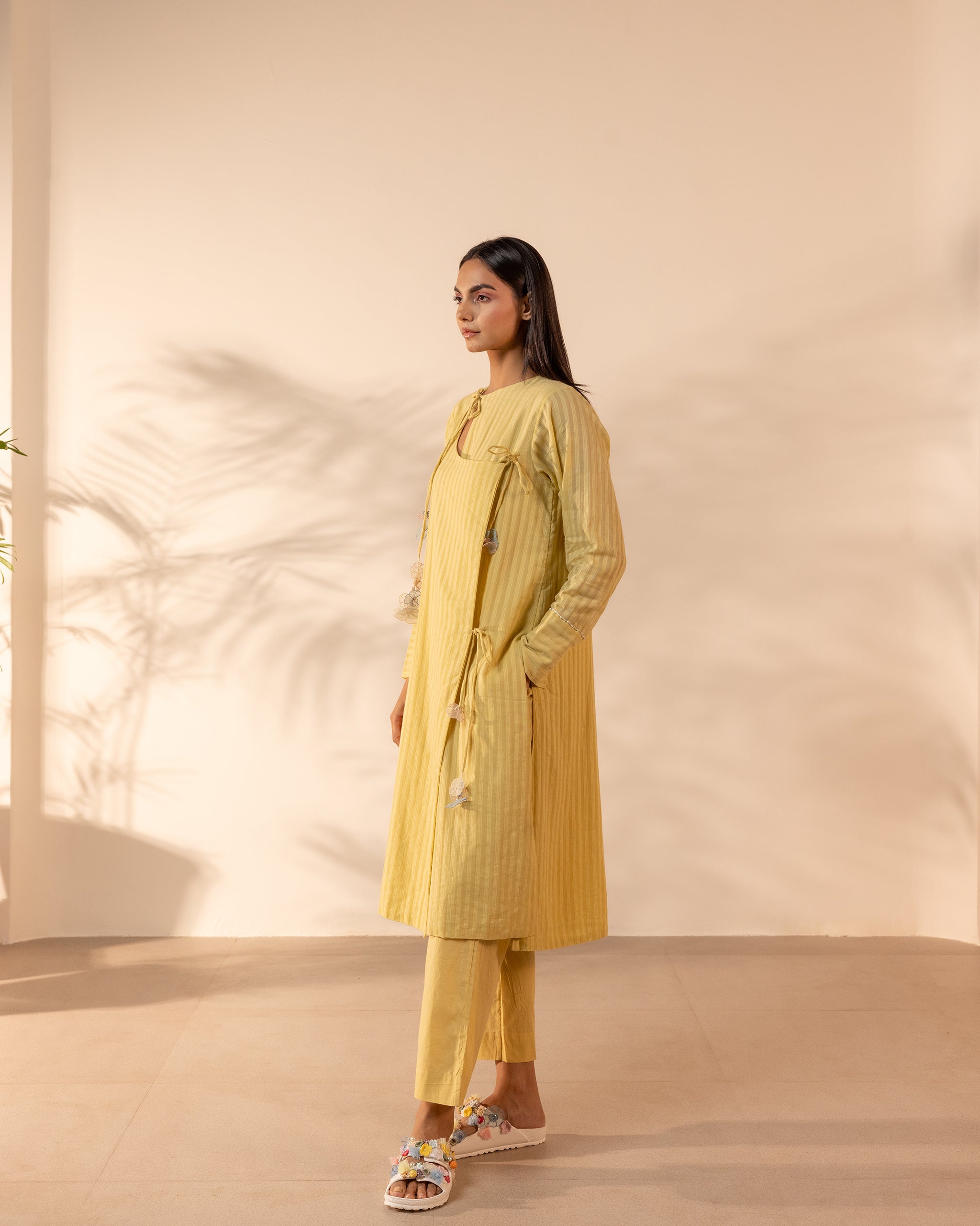 Honeydew Kurta - Yellow Ochre