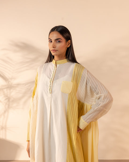 Blush Wind Dress - Yellow + Beige