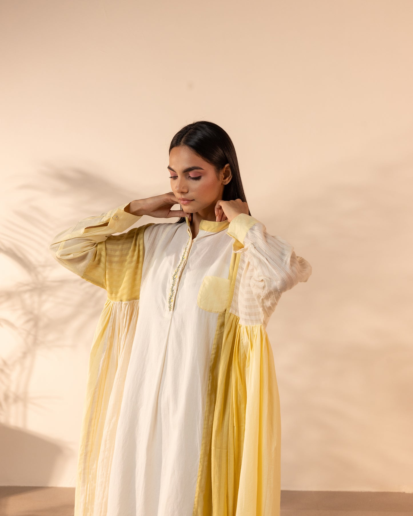 Blush Wind Dress - Yellow + Beige