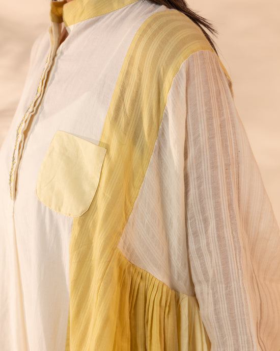 Blush Wind Dress - Yellow + Beige