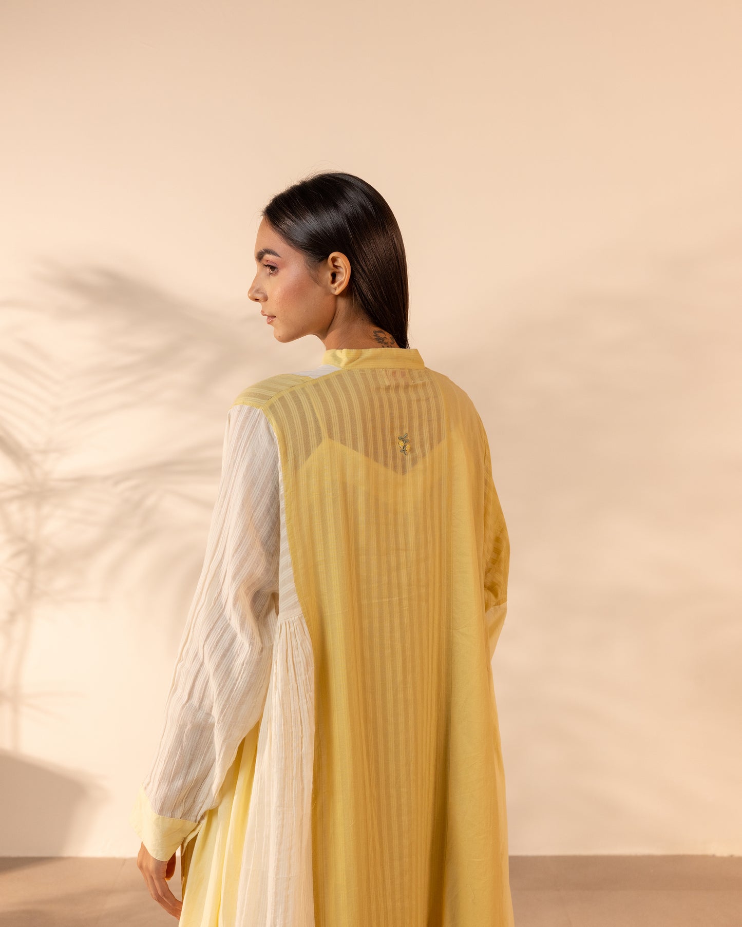 Blush Wind Dress - Yellow + Beige