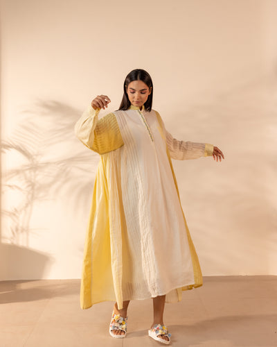 Blush Wind Dress - Yellow + Beige