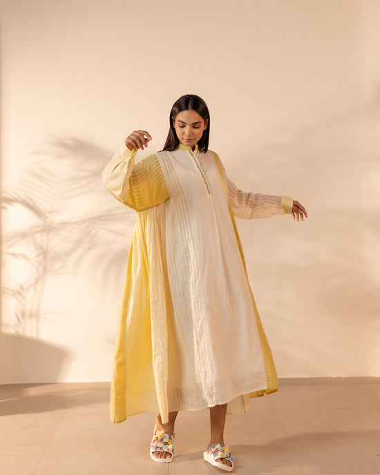 Blush Wind Dress - Yellow + Beige
