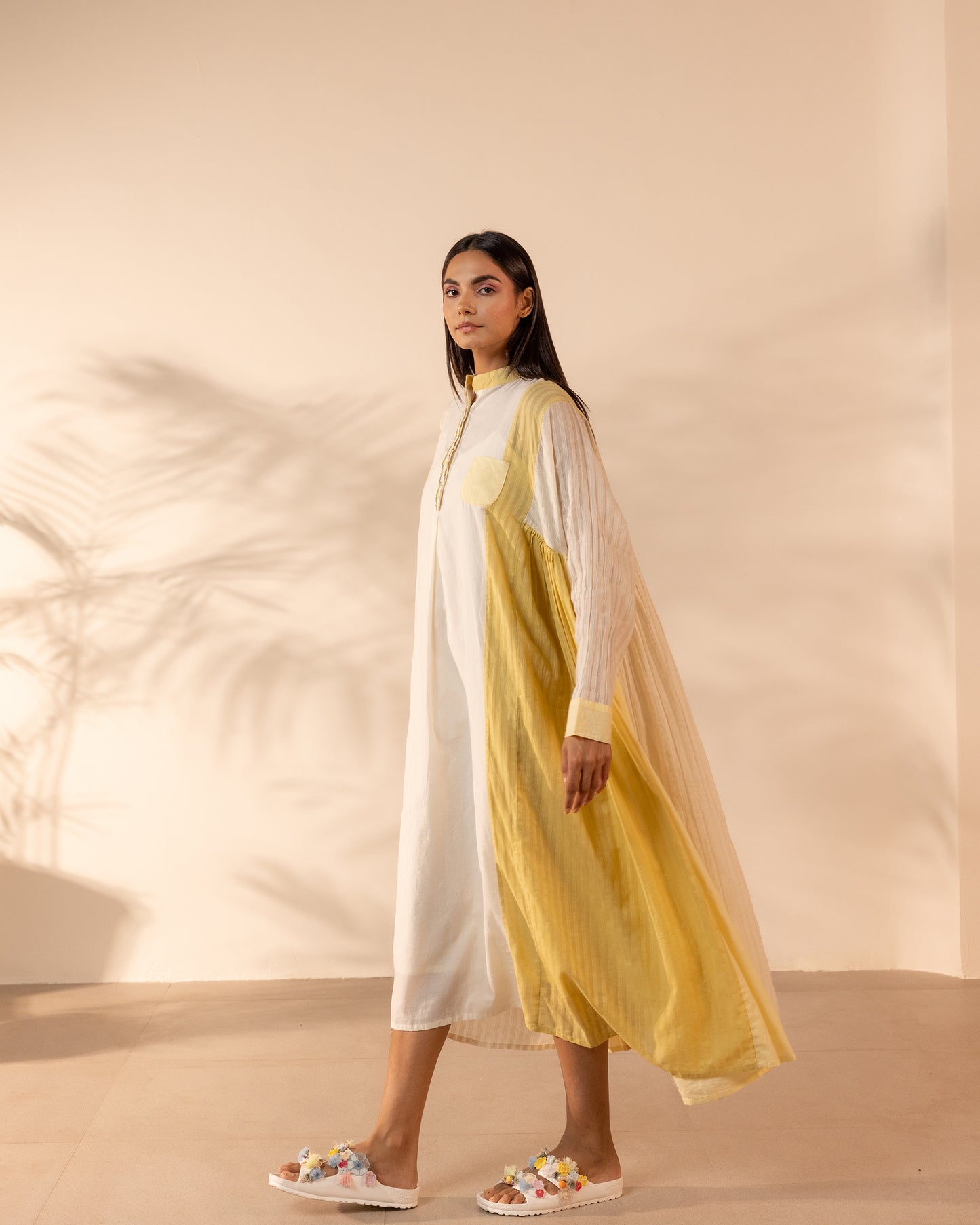 Blush Wind Dress - Yellow + Beige