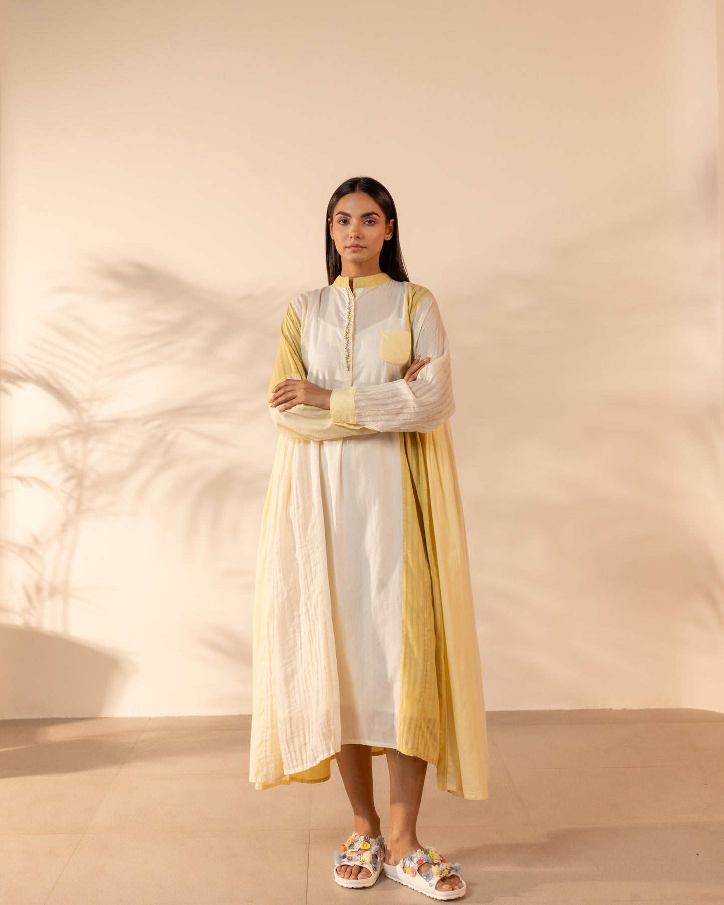 Blush Wind Dress - Yellow + Beige