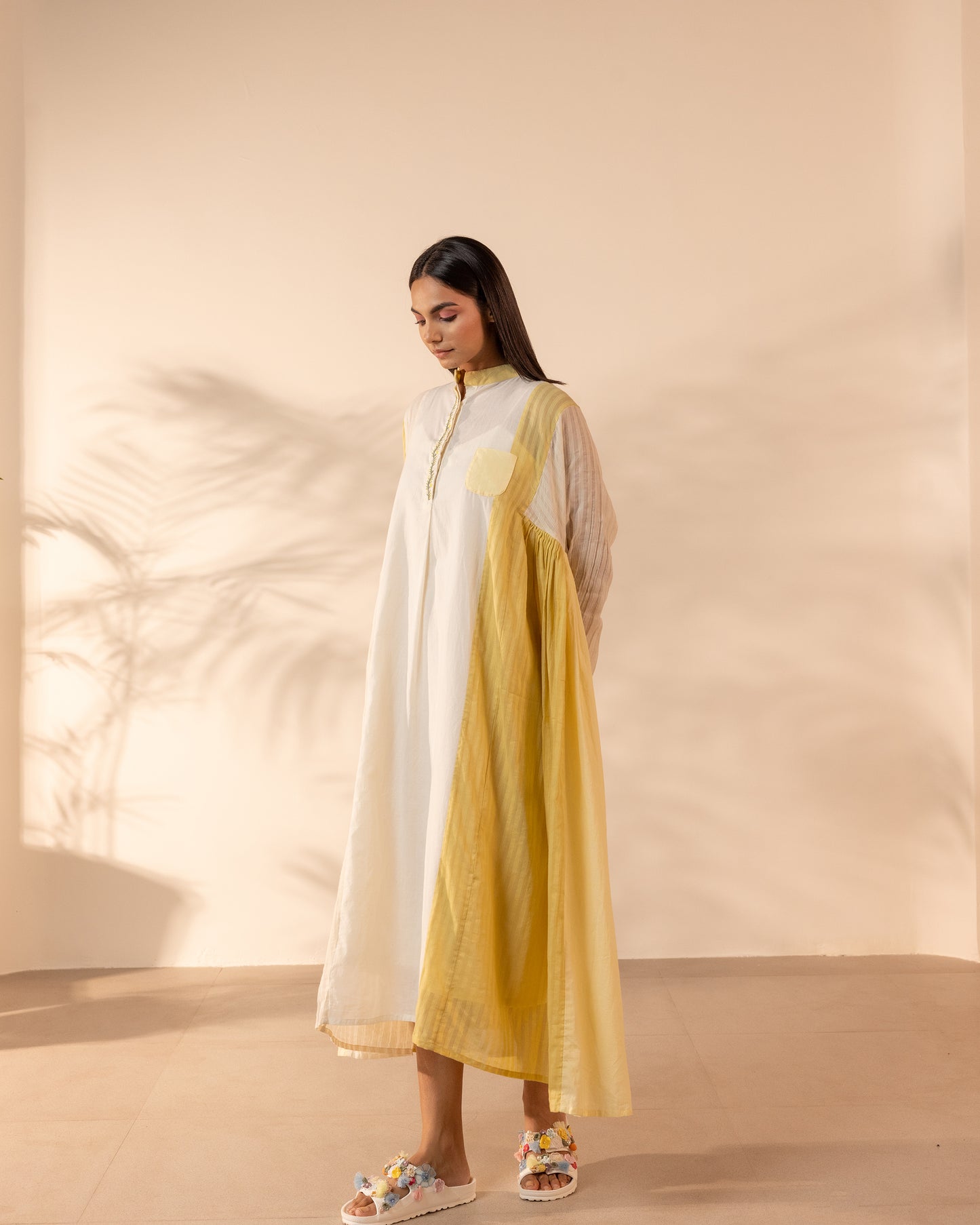 Blush Wind Dress - Yellow + Beige