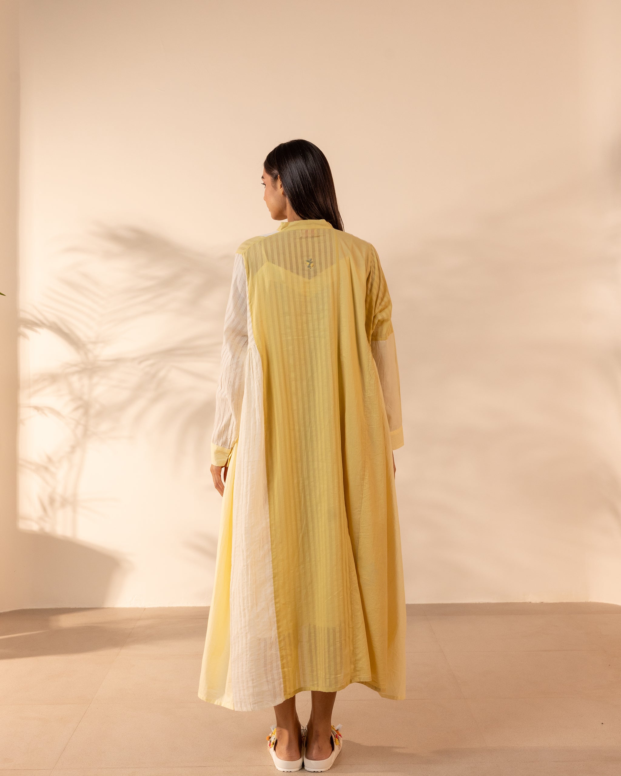 Blush Wind Dress - Yellow + Beige