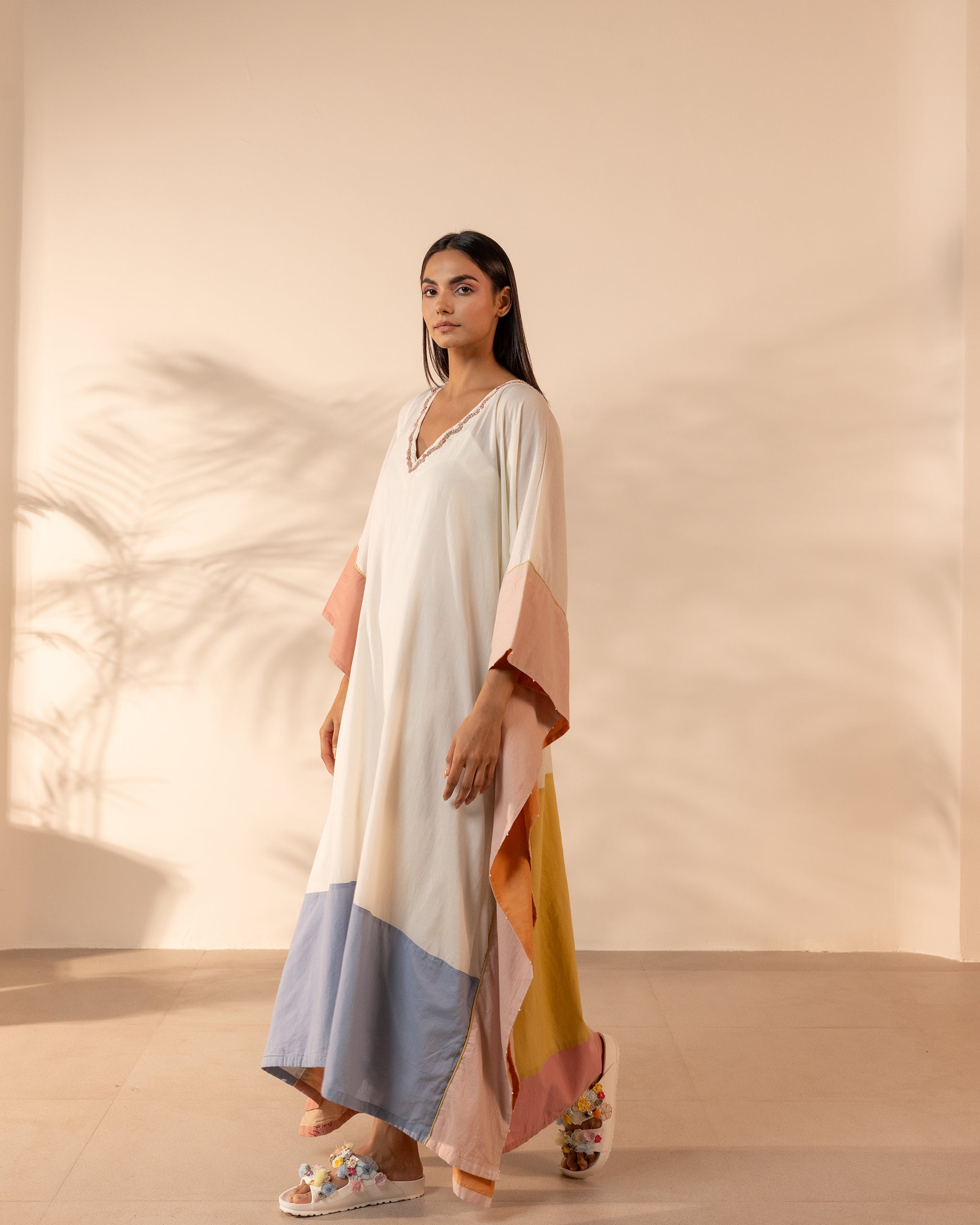 Orange Peel Kaftan - Beige