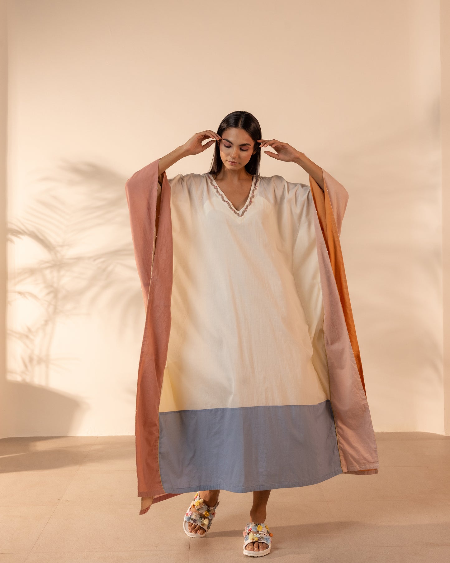 Orange Peel Kaftan - Beige