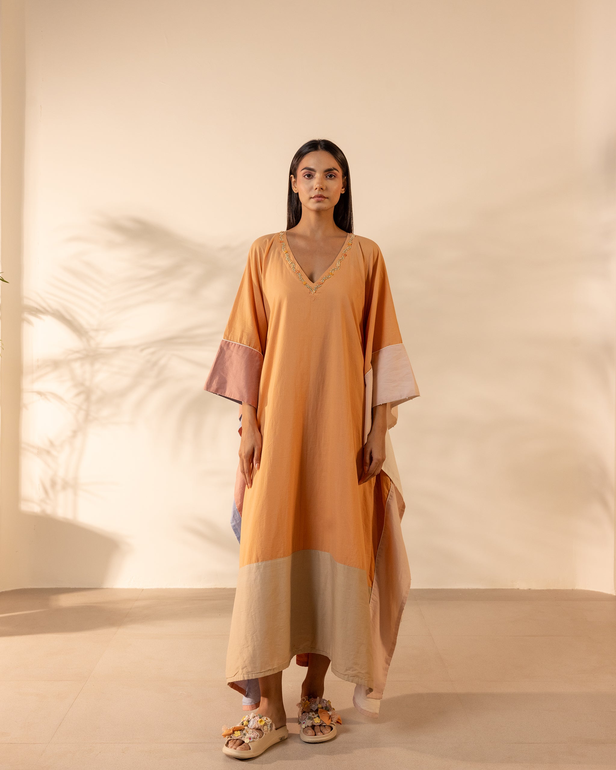 Orange Peel Kaftan - Orange