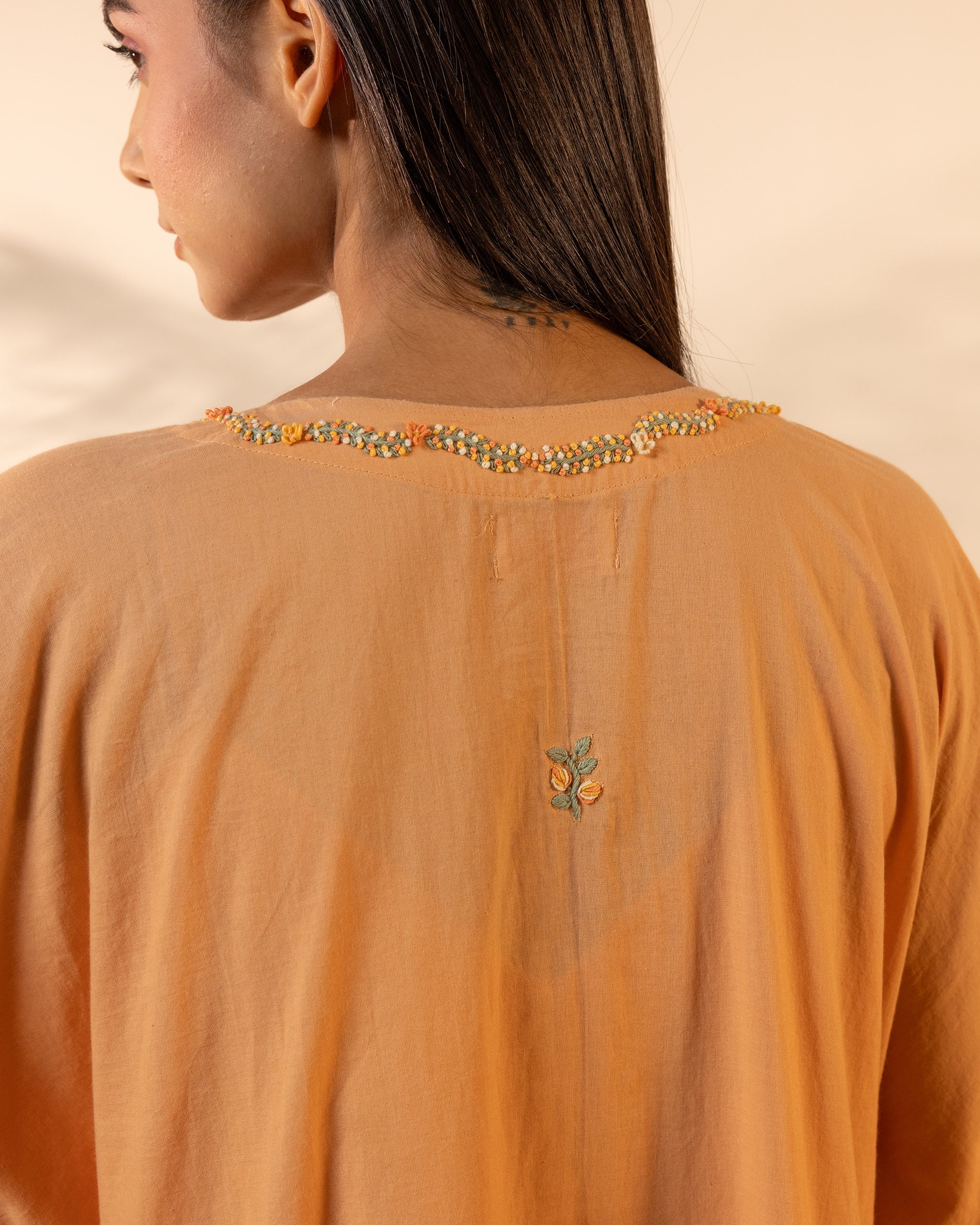 Orange Peel Kaftan - Orange