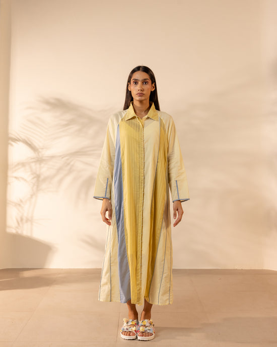 Mango Mist Dress - Blue + Yellow