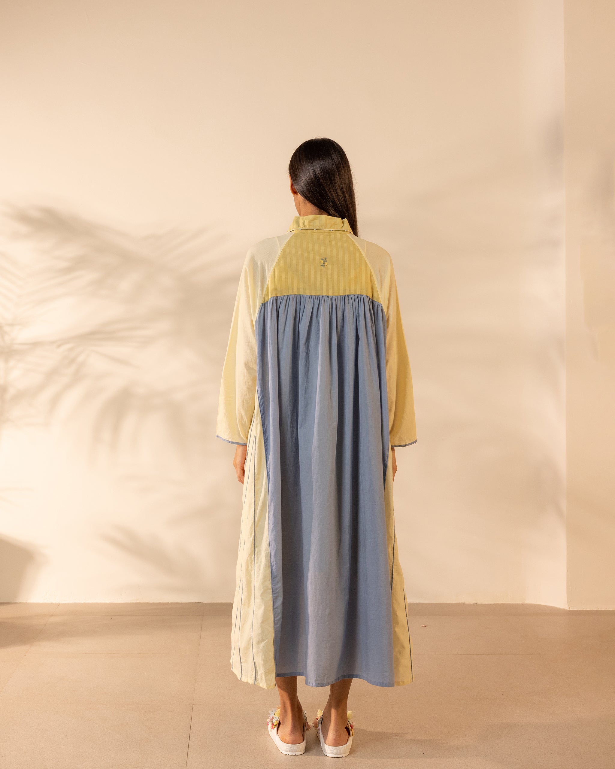 Mango Mist Dress - Blue + Yellow
