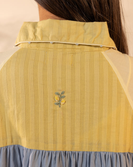 Mango Mist Dress - Blue + Yellow