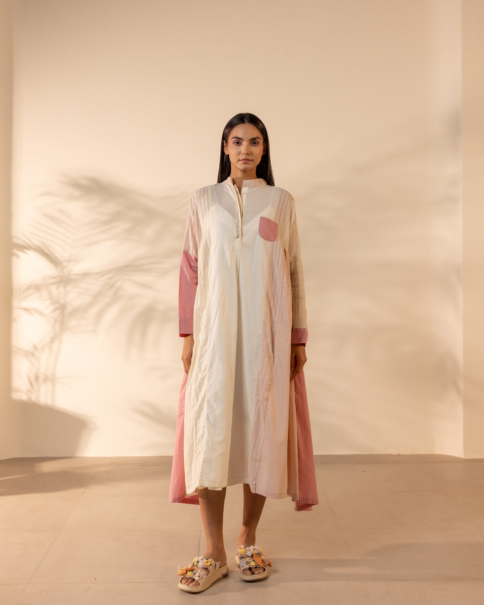 Blush Wind Dress - Pink + Beige