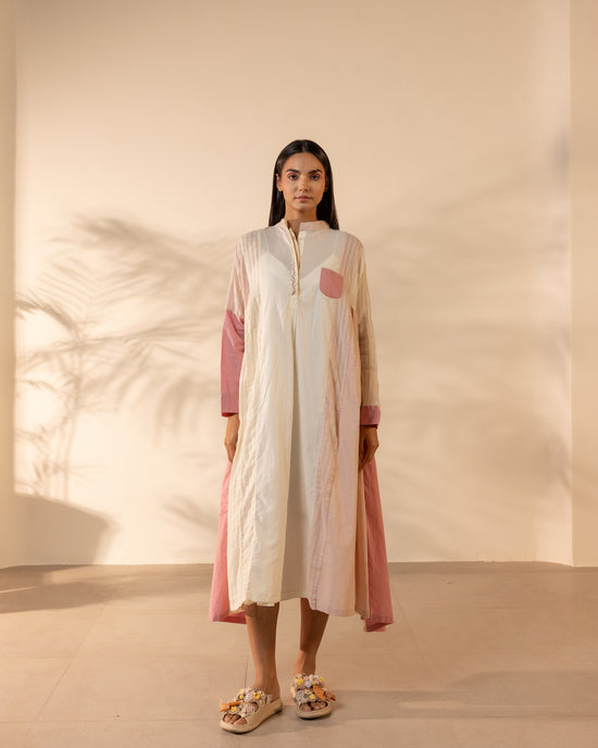 Blush Wind Dress - Pink + Beige