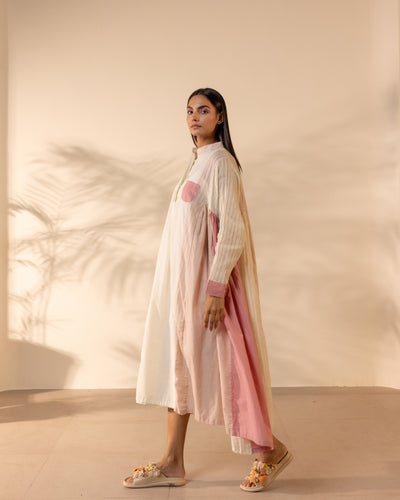 Blush Wind Dress - Pink + Beige