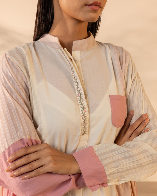 Blush Wind Dress - Pink + Beige