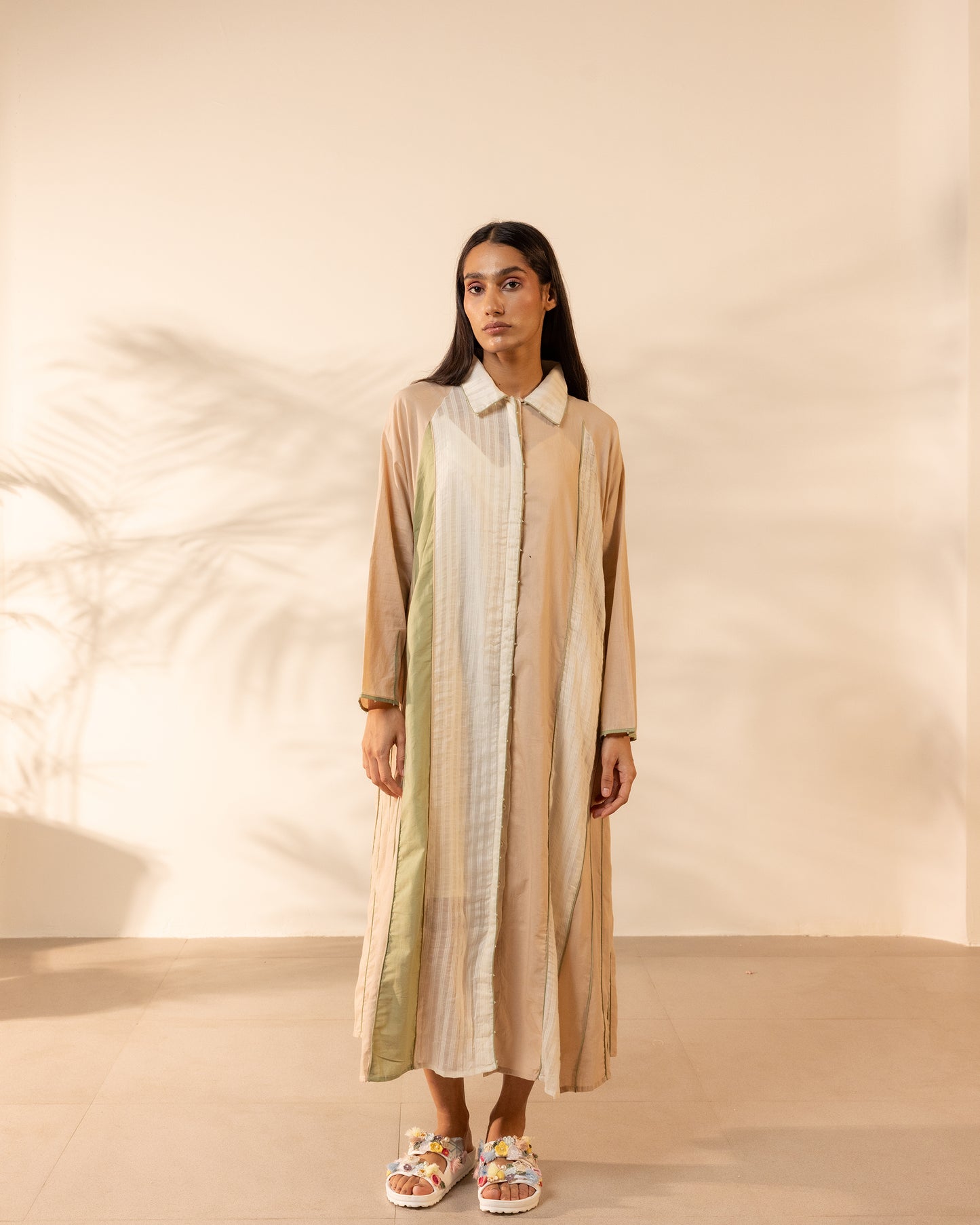 Mango Mist Dress - Beige + Green