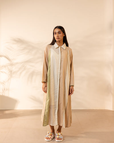 Mango Mist Dress - Beige + Green