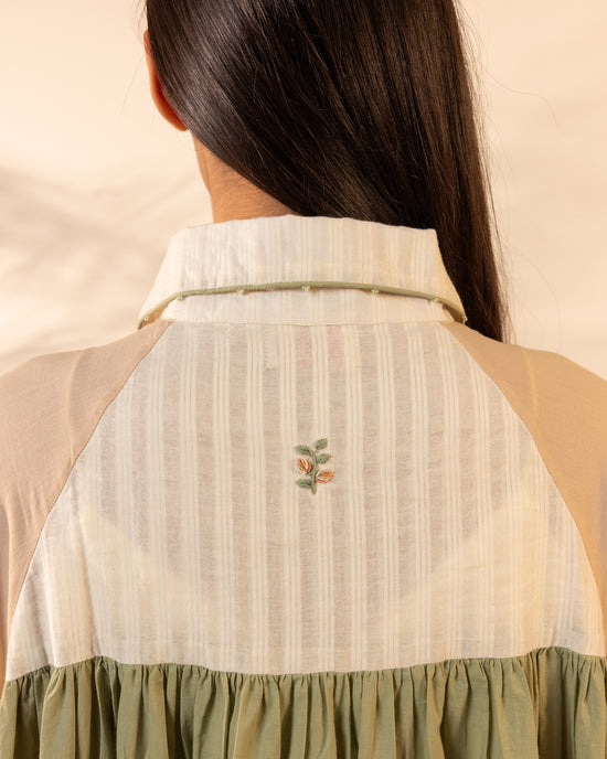 Mango Mist Dress - Beige + Green