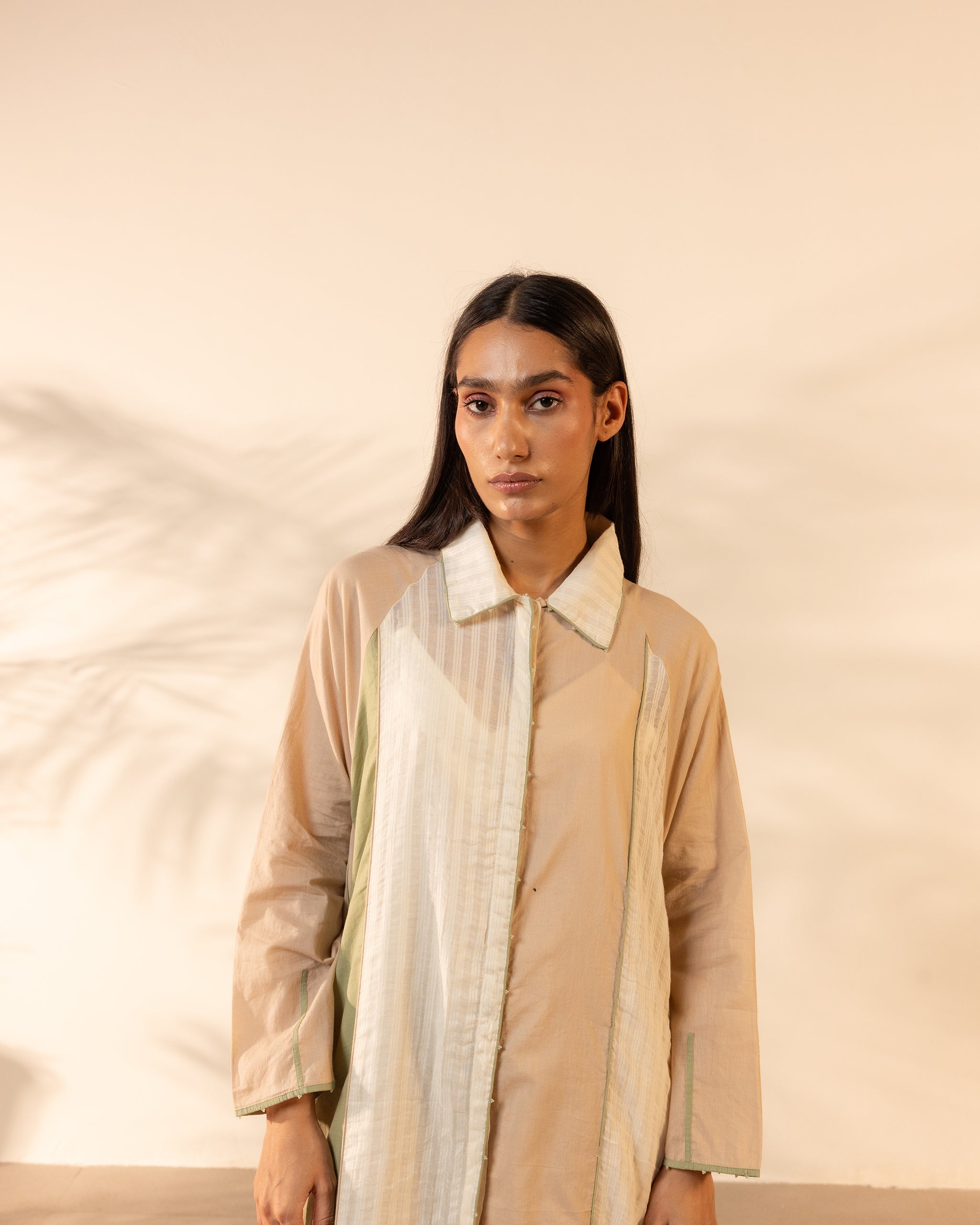 Mango Mist Dress - Beige + Green