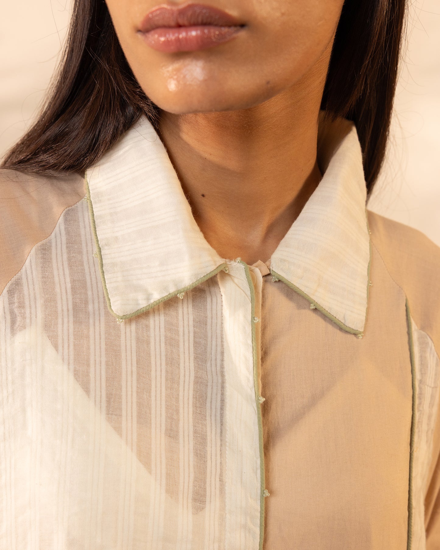 Mango Mist Dress - Beige + Green