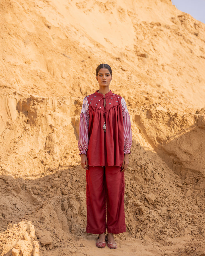Fract Co-Ord Set - Maroon