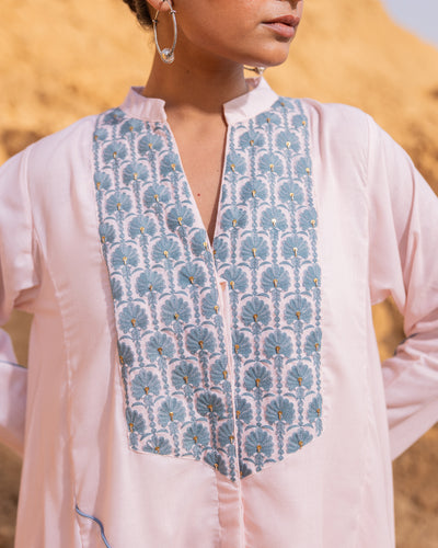 Desert Sand Cotton Silk embroidered long dress