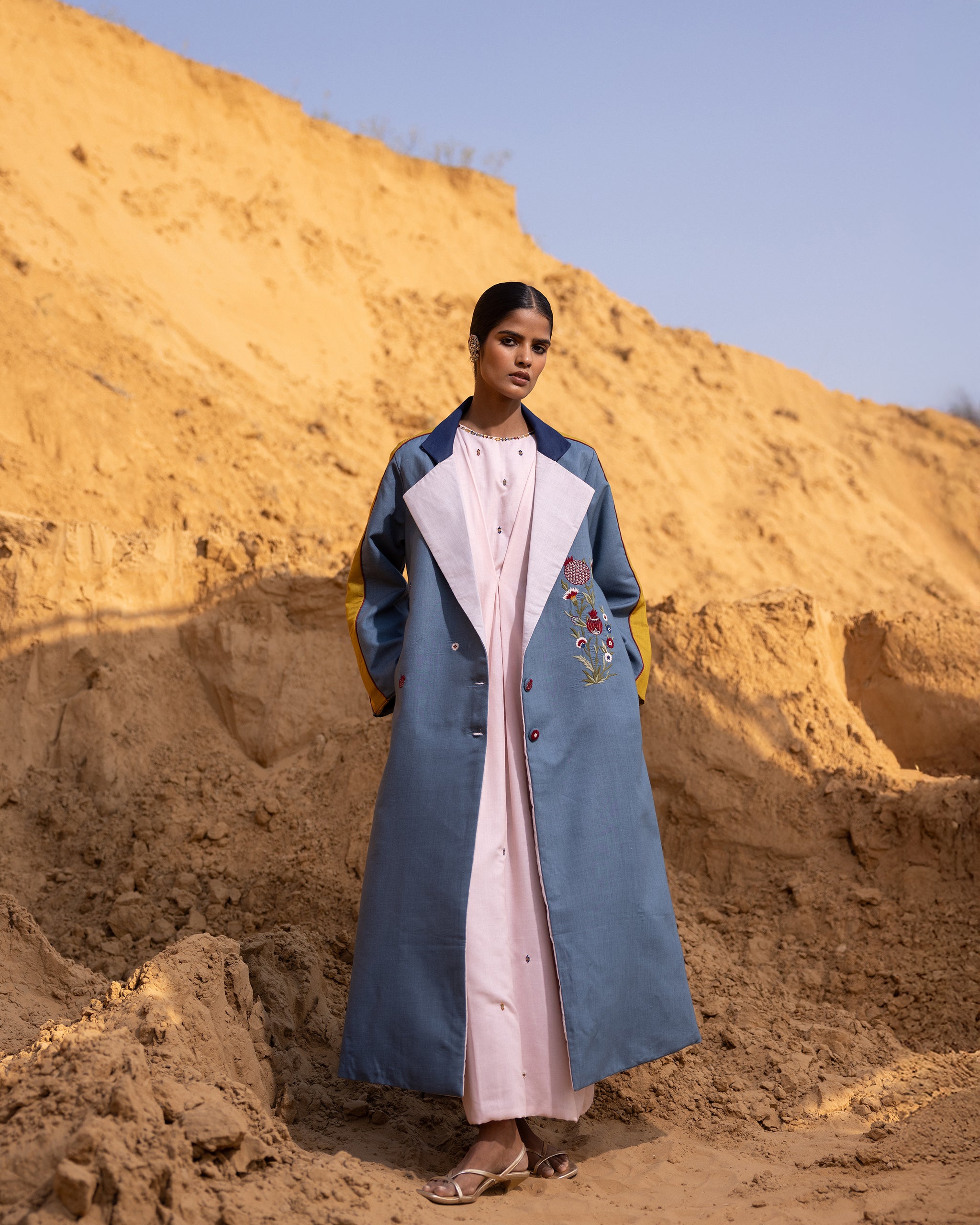 Syntra Dress & Jacket Set - Desert Sand & Normandy