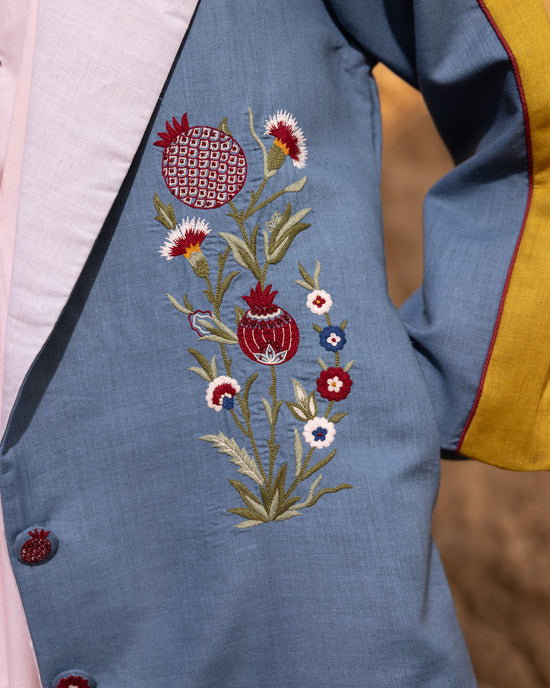 Syntra Dress & Jacket Set - Desert Sand & Normandy