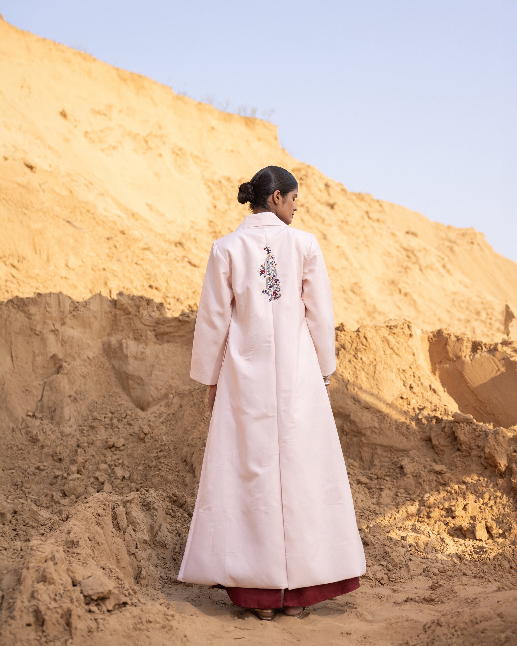 Rhysa Dress & Jacket Set - Desert Sand & Maroon