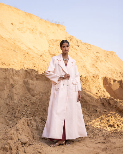 Rhysa Dress & Jacket Set - Desert Sand & Maroon