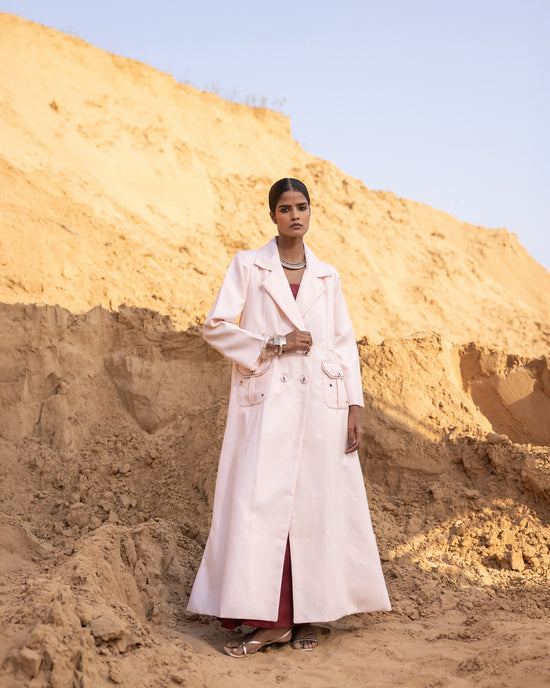 Rhysa Dress & Jacket Set - Desert Sand & Maroon