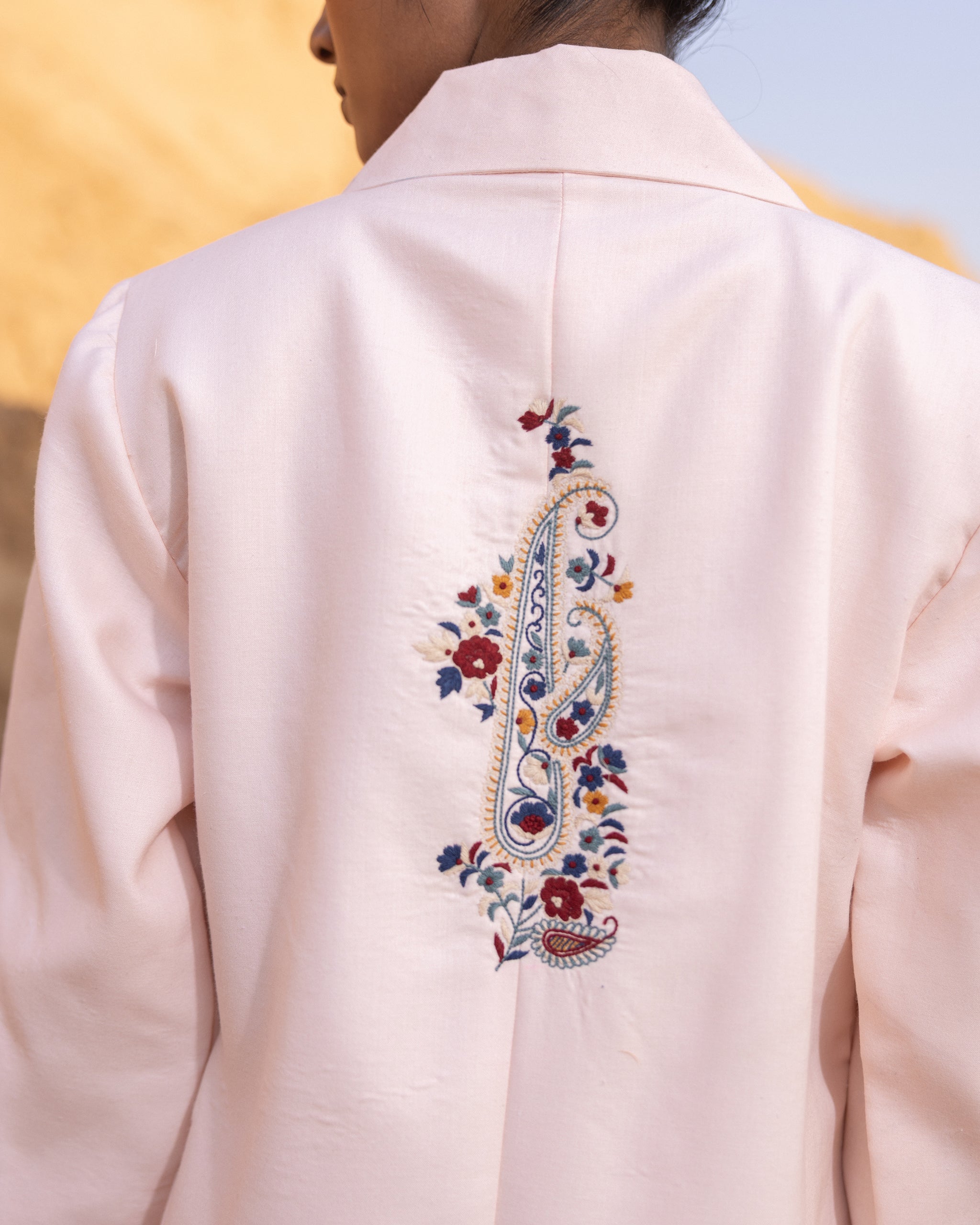 Rhysa Dress & Jacket Set - Desert Sand & Maroon