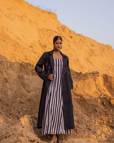 Chrono Dress - Black & Desert Sand