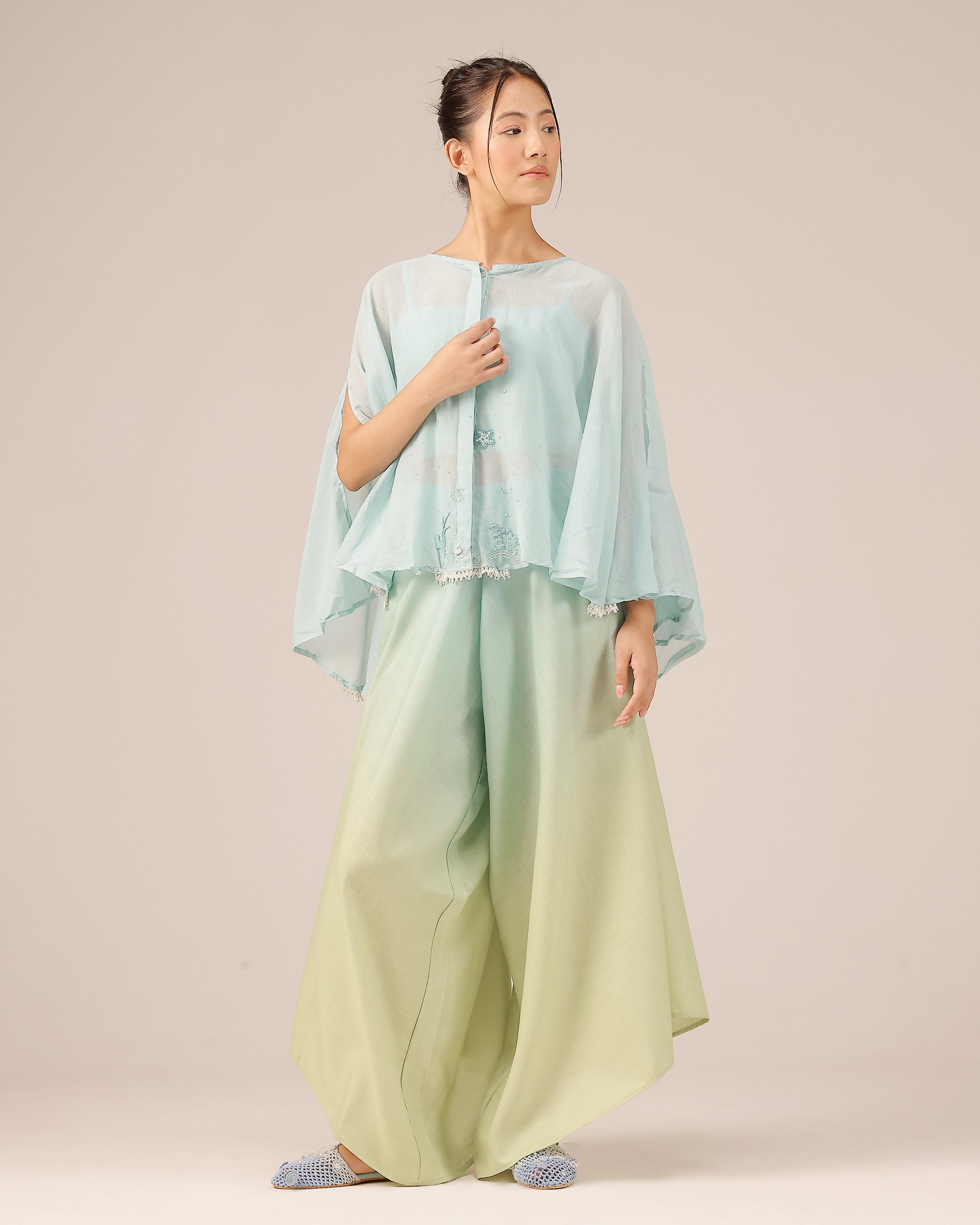 Golden Dune Top Tube Top Pant (Blue)